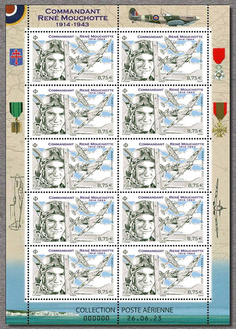 Image du timbre Commandant René Mouchotte 1914-1943 - Mini-feuille de 10 timbres