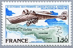 1ère liaison aérienne postale<BR>Villacoublay Pauillac