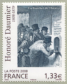 Image du timbre Honoré Daumier 1808-1879-Un guichet de théâtre