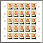 Feuille de 25 timbres du portrait de Jean le Bon