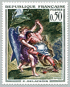 Image du timbre DelacroixLa Lutte de Jacob avec l´ange