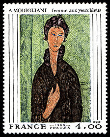 Amadeo Modigliani 1884-1920<BR> «Femme aux yeux bleus» 