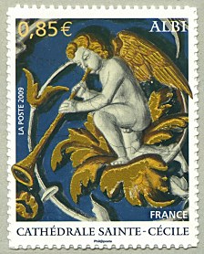 Image du timbre Cathédrale Sainte Cécile d'Albi-L'ange musicien - timbre autoadhésif