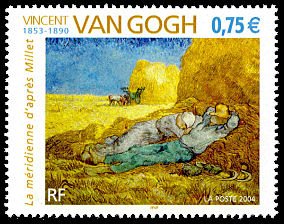 Image du timbre Vincent Van Gogh 1853-1890-«La méridienne» d'après Millet
