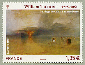 Image du timbre William Turner 1775-1851-La plage de Calais à marée basse