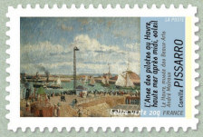Image du timbre Camille Pissarro-L'Anse des pilotes au Havre, haute mer après-midi, soleil