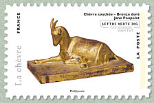 Chèvre couchée, bronze doré
<br />
Jane Poupelet
<br />
Centre Georges Pompidou,