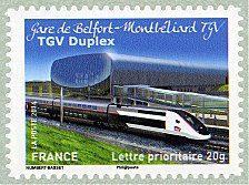 Image du timbre Gare de Belfort-Montbéliard TGV - TGV Duplex