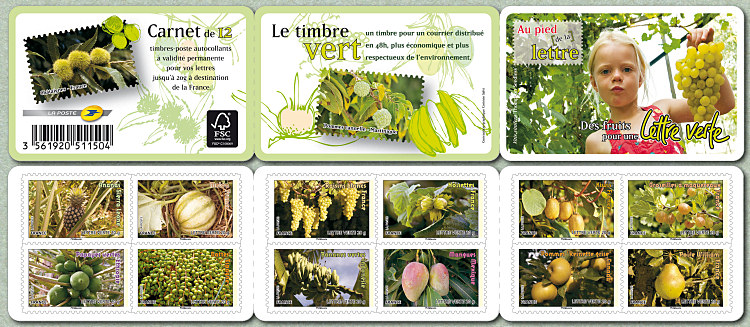 Image du timbre Carnet « Des fruits pour une lettre verte »