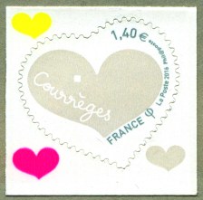 Image du timbre Cœur Courrèges à 1,40 € autoadhésif
