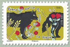 Image du timbre Quand on parle du loup on voit le bout de sa queue