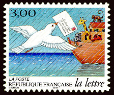 Colombe et Arche de Noë<br />timbre auto-adhésif