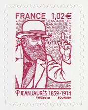Image du timbre Jean Jaurès 1859-1914 rouge 1,02 € autoadhésif