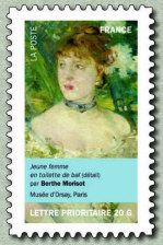 Jeune femme en toilette de bal (détail)<br />
par <strong>Berthe Morisot</strong><br />
Musée d´Orsay, Paris