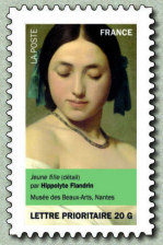 Image du timbre Jeune fille (détail)-
par Hippolyte Flandrin-
Musée des beaux-Arts, Nantes