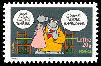 Image du timbre «Vous avez un joli timbre - J'aime votre enveloppe»