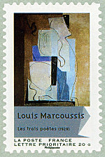 Image du timbre Louis Marcoussis-Les trois poètes (1929)