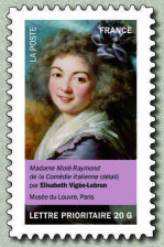 Mme Molé-Raymond de la Comédie italienne (détail)<br />
par <strong>Elisabeth Vigée-Lebrun</strong><br />
Musée du Louvre, Paris