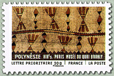 POLYNÉSIE  - XIX<sup>e</sup>s - Tissu en écorce<br />Paris Musée du quai Branly