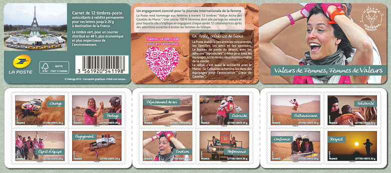 Image du timbre Carnet «valeurs de femmes , femmes de valeurs» - Rallye  Aïcha des gazelles du Maroc