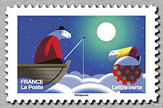 Image du timbre Ours blancs pêchant à la ligne