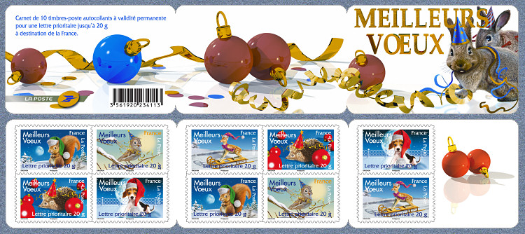 Image du timbre Bande-carnet  meilleurs voeux 2008
