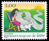 Image du timbre 6 - Lecture de la lettre-Timbre auto-adhésif