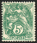 Image du timbre Type Blanc 5c vert type II