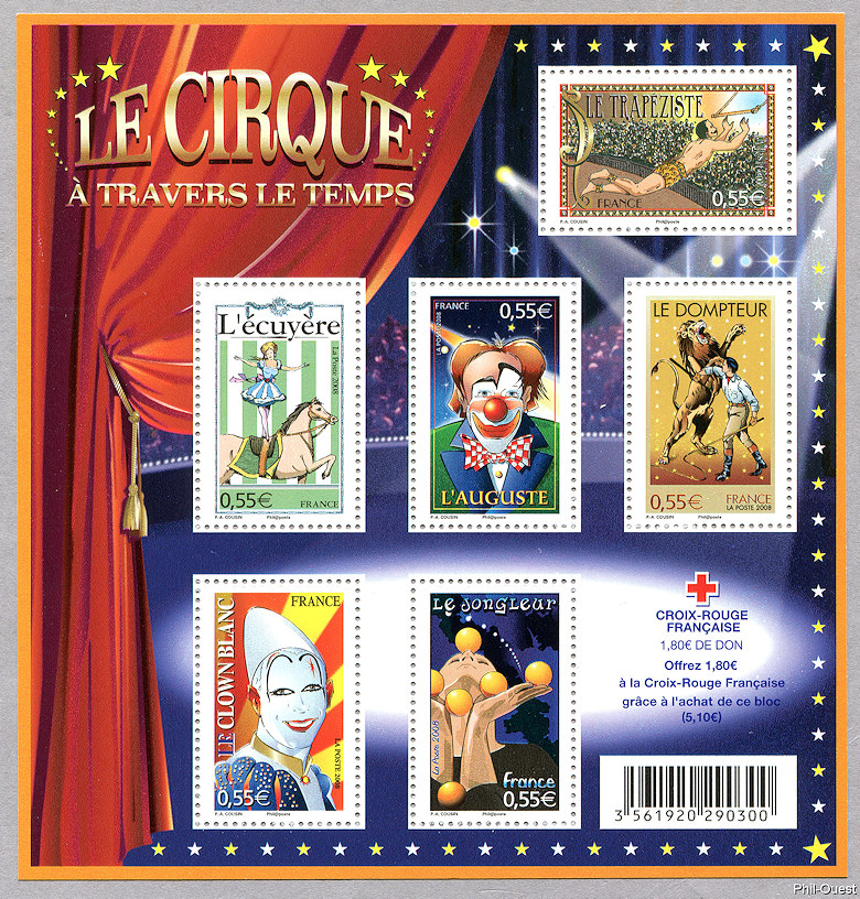 Image du timbre Le cirque à travers le temps