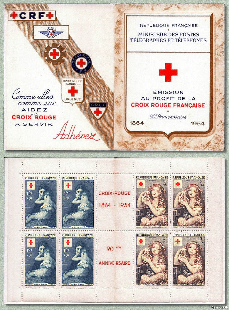 Carnet du 90<sup>e</sup> anniversaire de la Croix-Rouge française 1864-1954
