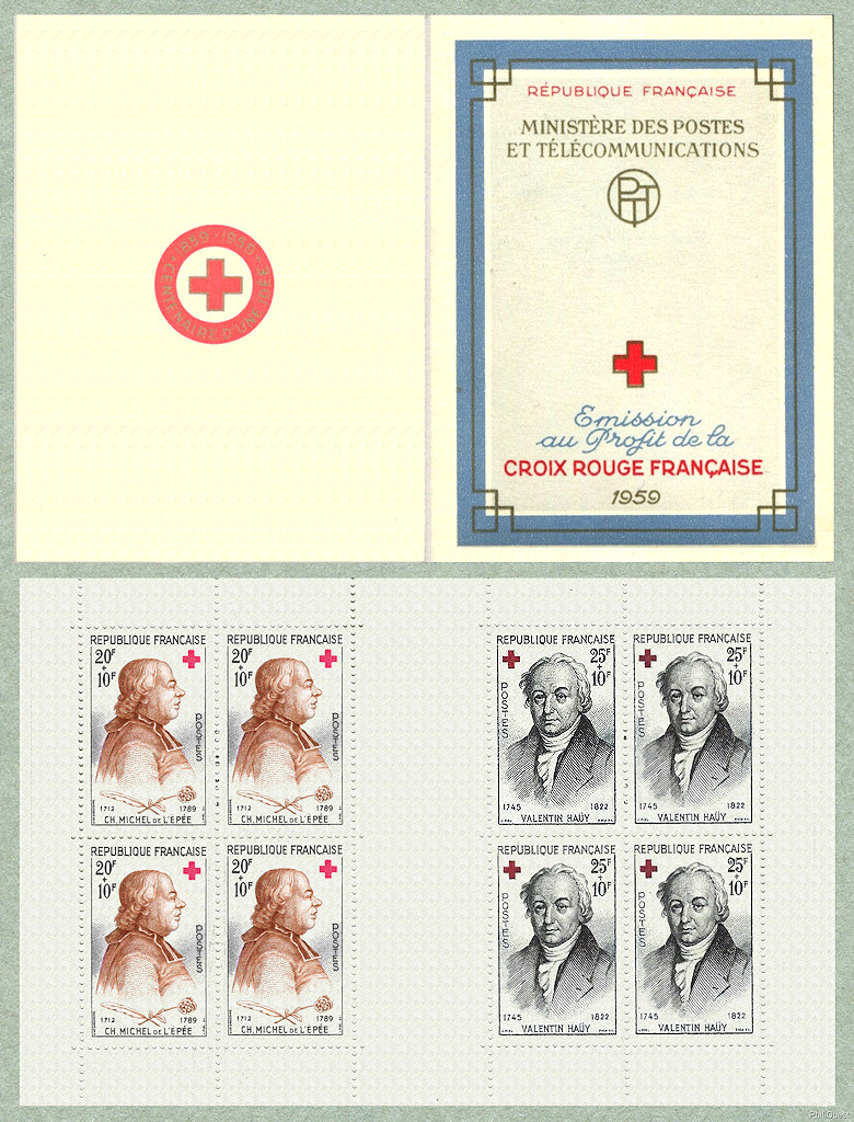 Carnet Croix-Rouge Valentin Haüy et Charles Michel de l´Épée