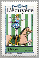 Image du timbre Le cirque à travers le tempsL'écuyère