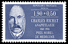 Charles Richet 1850-1935
   Anaphylaxie Prix Nobel de  médecine 1913