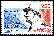 Image du timbre Maréchal de Lattre de TassignyCentenaire de sa naissance