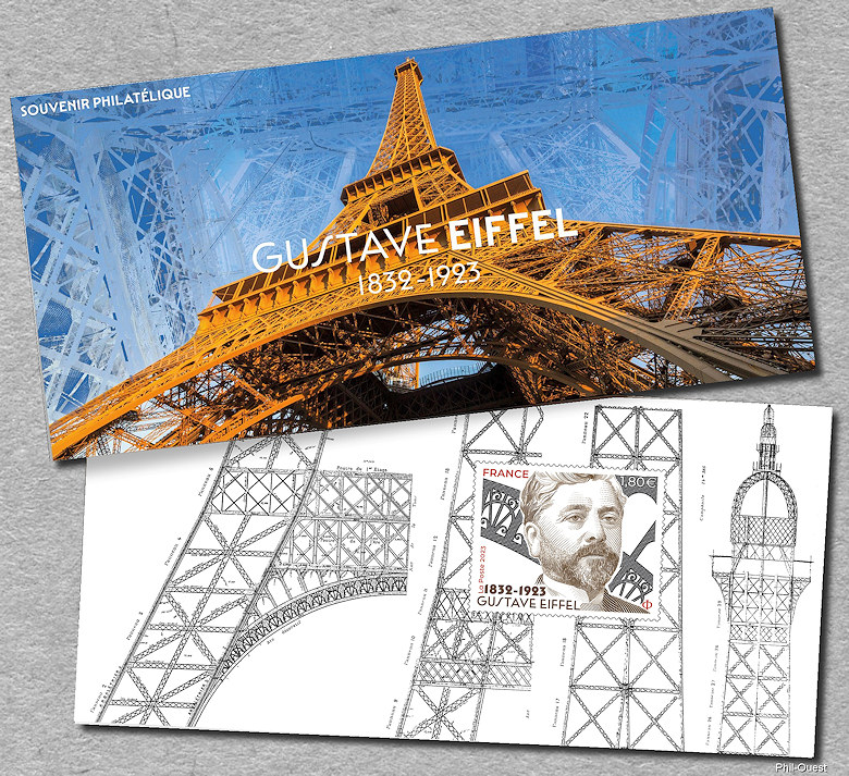 Souvenir philatélique de Gustave Eiffel 1832-1923