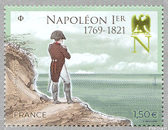 Napoléon 1<sup>er</sup> à Sainte-Hélène,  pensif face à la mer