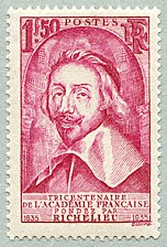 Image du timbre Cardinal de RichelieuTricentenaire de la fondation de l´Académie Française