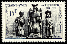 Image du timbre Saint Yves  de Tréguier 1253 - 1303Patron des hommes de Loi