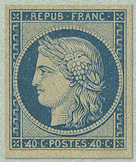 Image du timbre Le Cérès 40 c bleu-Timbre non émis