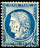 Image du timbre Cérès 25c bleu dentelé type I