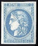 Cérès 20 centimes bleu type III