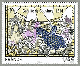 Image du timbre Bataille de Bouvines  1214 (avec dorures)