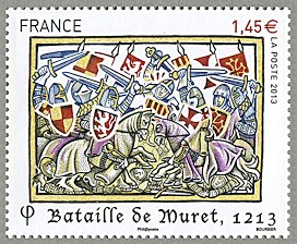 Image du timbre Bataille de Muret 1213 (avec dorures)