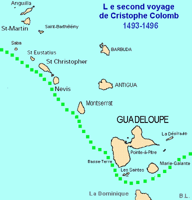 carte des Caraïbes