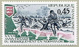 Image du timbre Trentième anniversaire du débarquement en Normandie