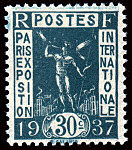 Image du timbre Exposition internationale de Paris-30c vert-bleu