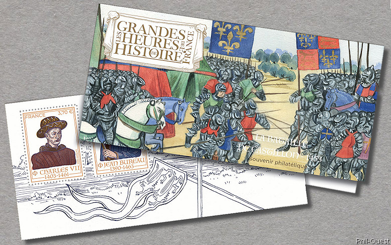 Image du timbre La bataille de Castillon 1483 - Charles VII 1403-1461 et Jean Bureau 1390-1463