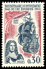 Image du timbre Tricentenaire du peuplement de l''île Bourbon-1665 - 1965