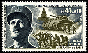 Image du timbre Libération de Paris par le général Leclerc