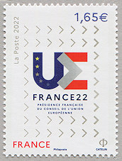 Image du timbre Présidence française du-Conseil de l'Union européenne.